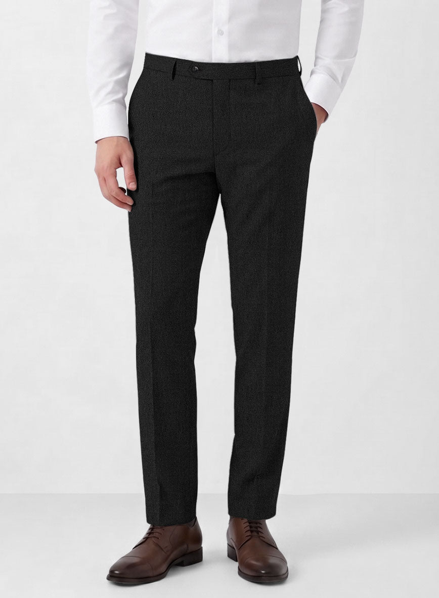 Italian Turna Black Flannel Suit - StudioSuits