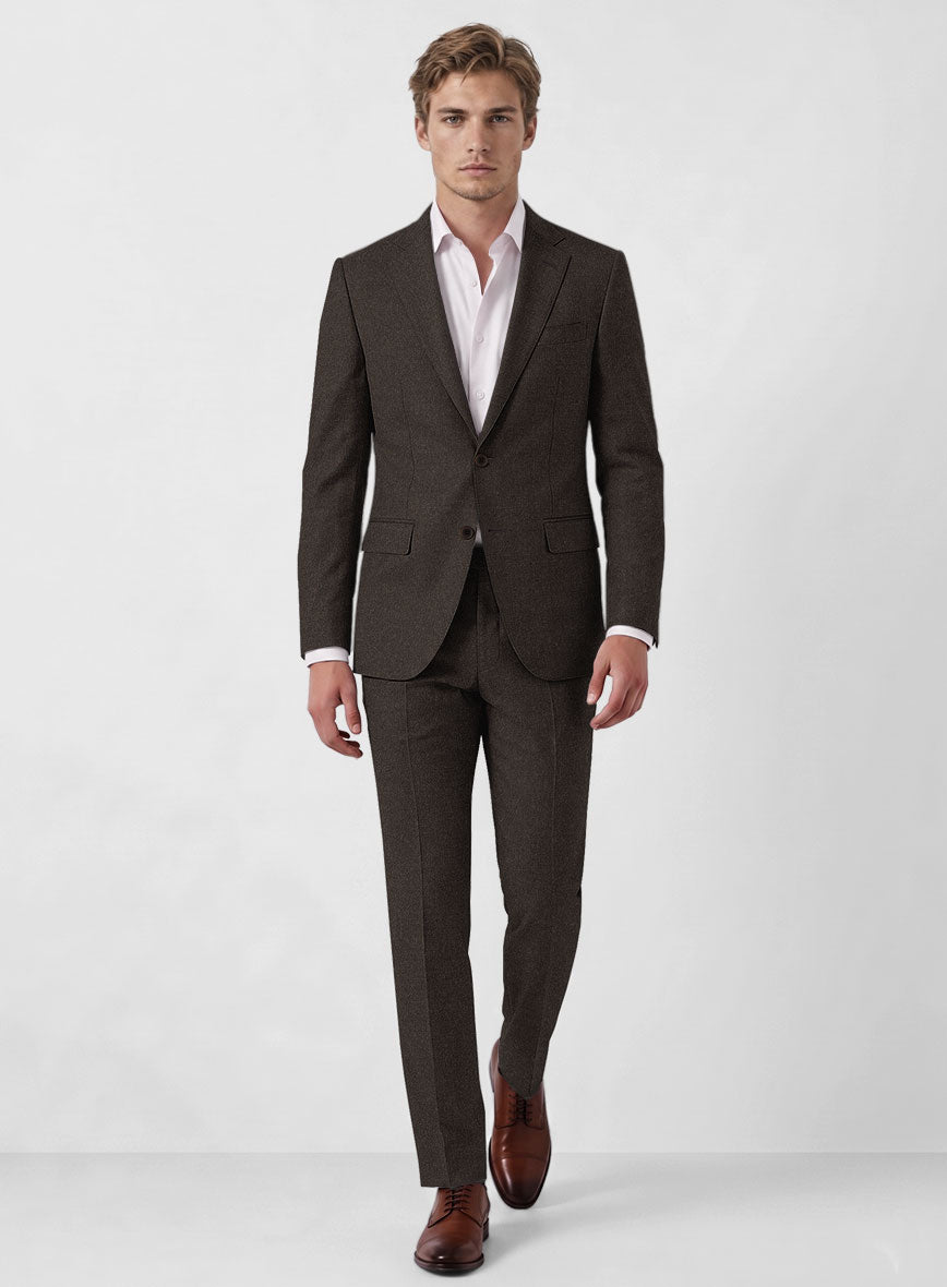 Italian Turna Brown Flannel Suit - StudioSuits