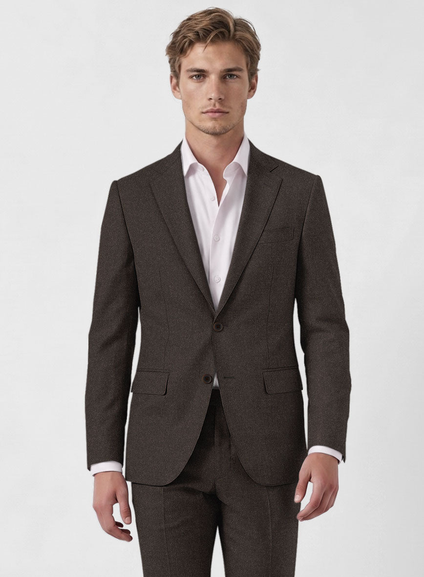 Italian Turna Brown Flannel Suit - StudioSuits