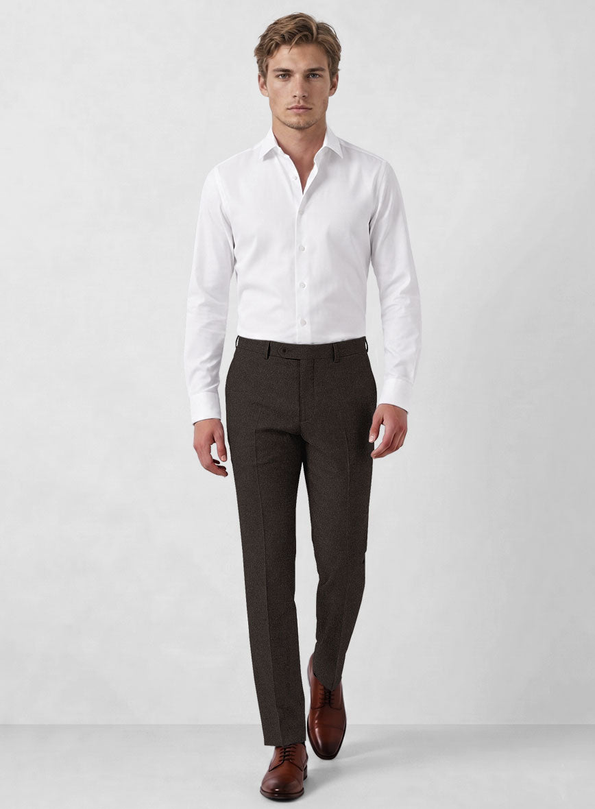 Italian Turna Brown Flannel Suit - StudioSuits