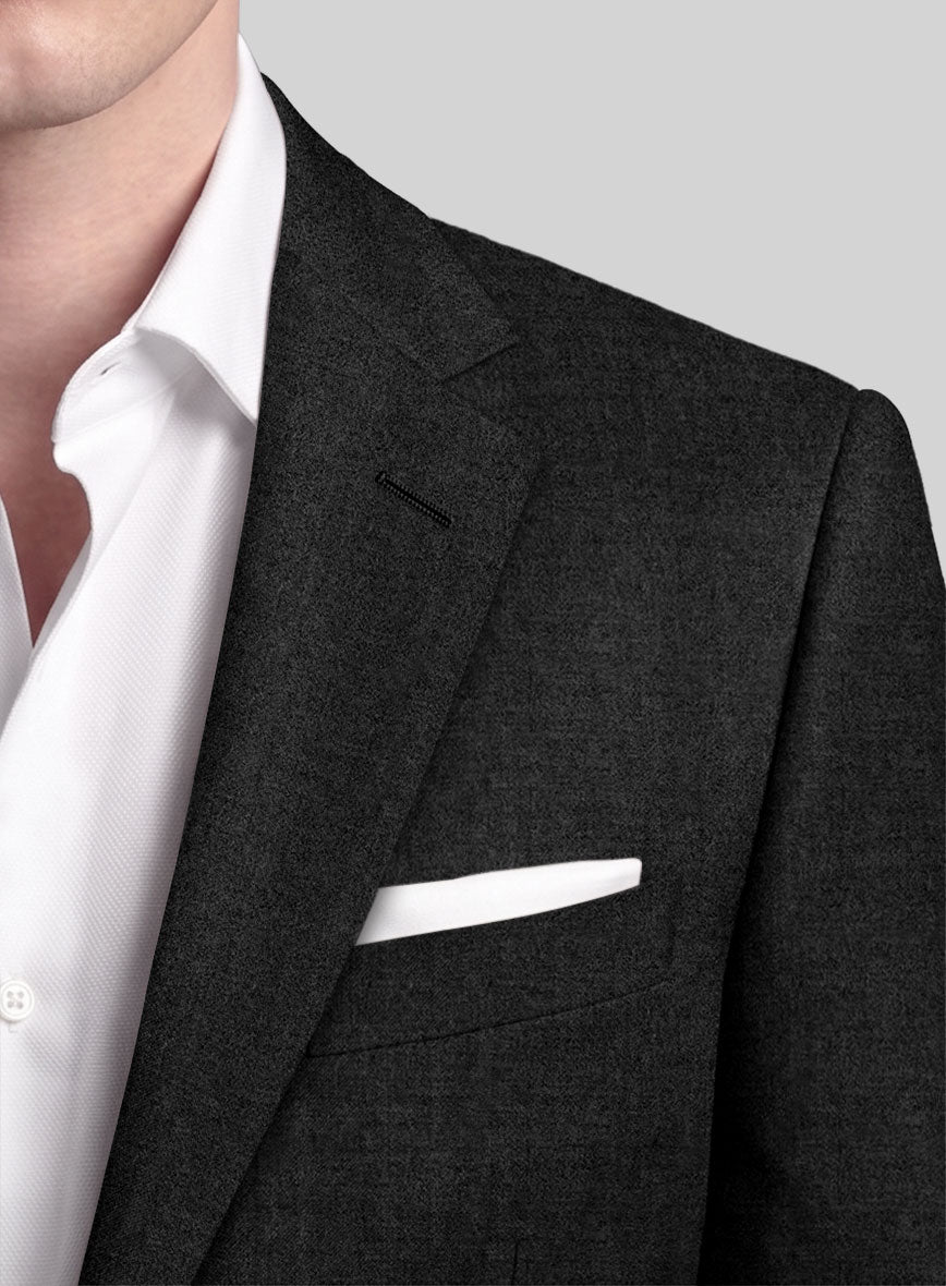 Italian Turna Charcoal Flannel Jacket - StudioSuits