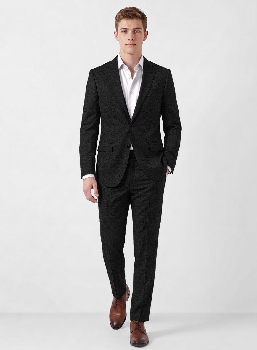 Italian Turna Charcoal Flannel Suit - StudioSuits