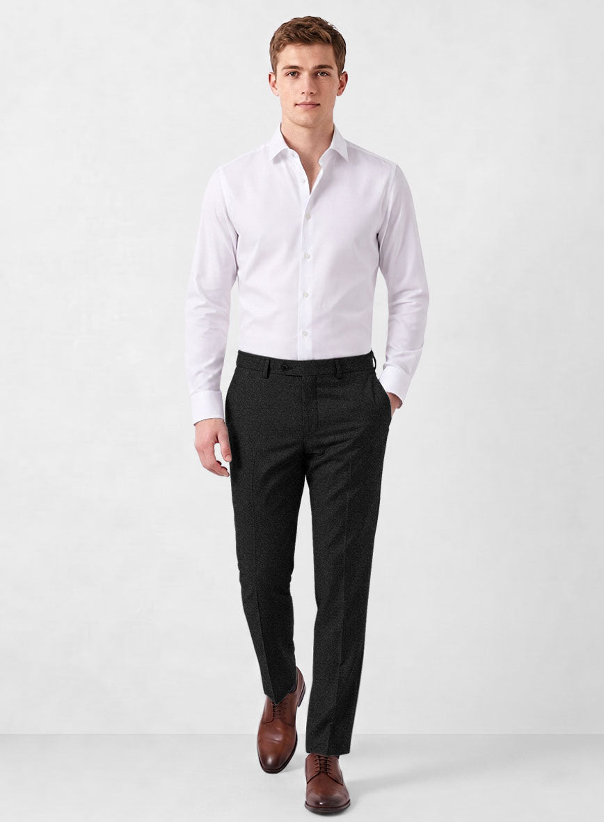 Italian Turna Charcoal Flannel Suit - StudioSuits