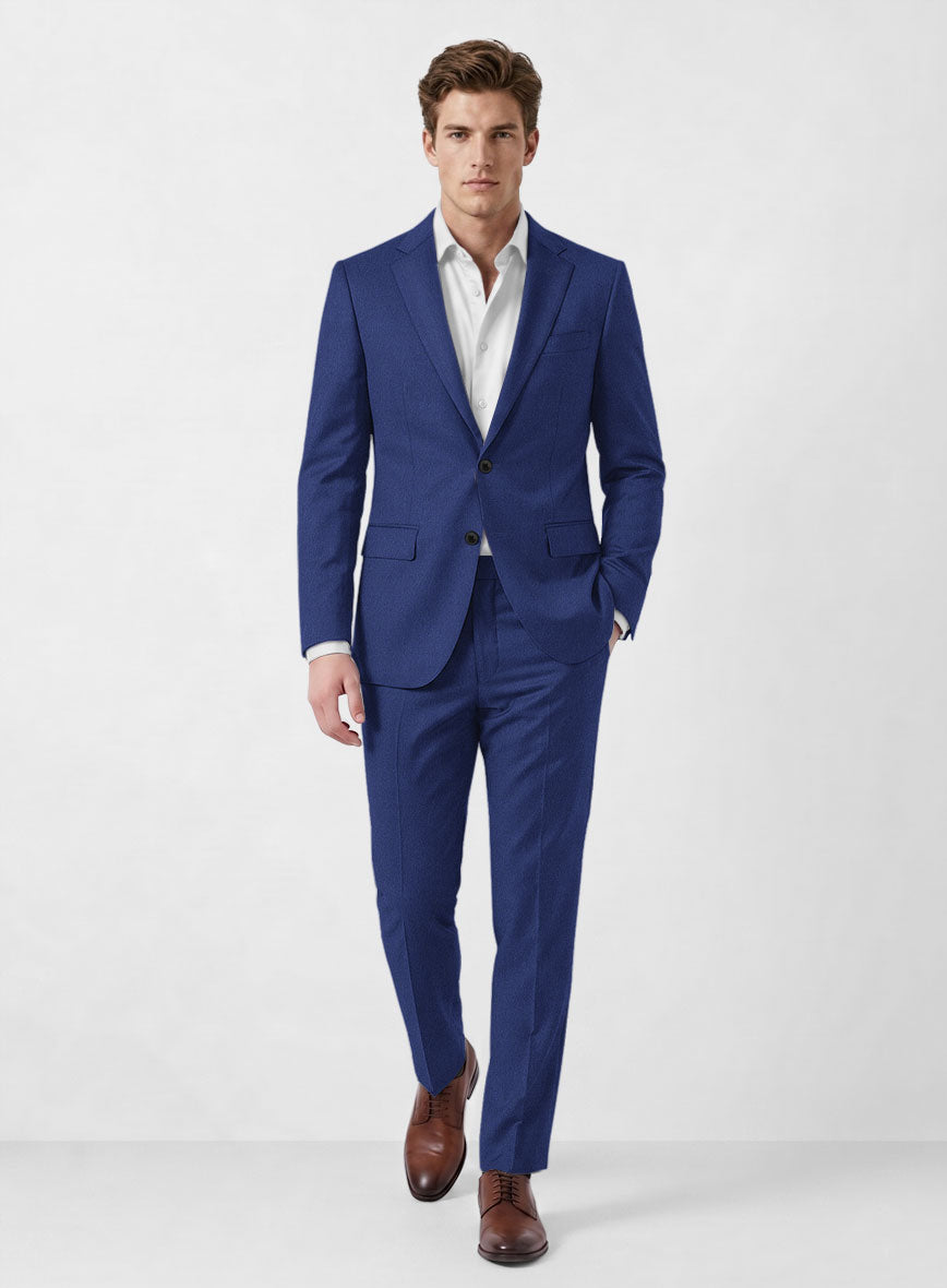 Italian Turna Cobalt Blue Flannel Suit - StudioSuits