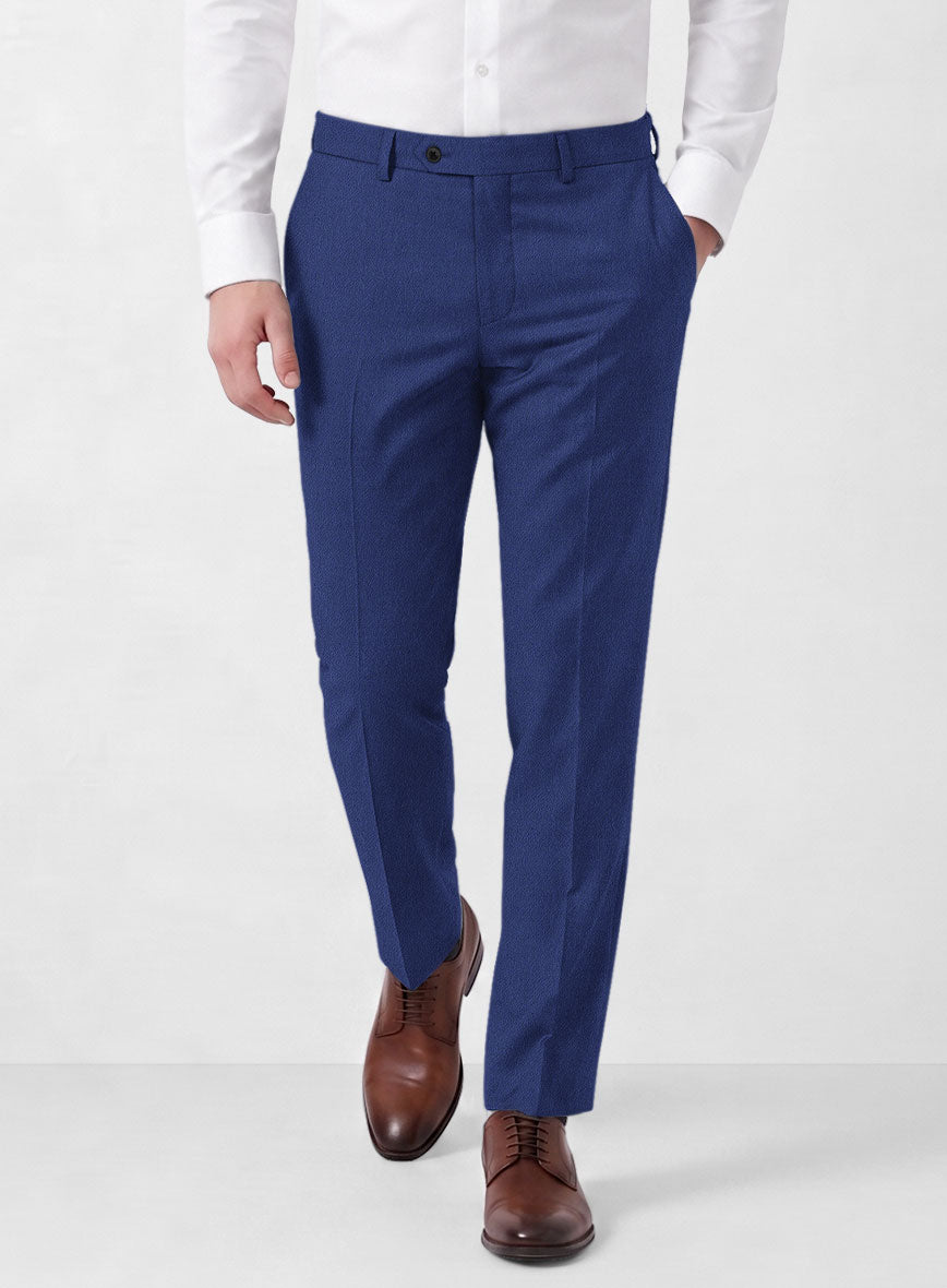 Italian Turna Cobalt Blue Flannel Pants - StudioSuits