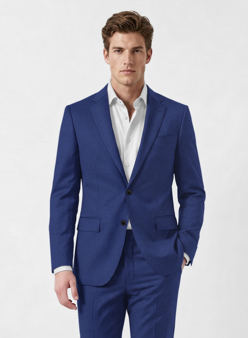 Italian Turna Cobalt Blue Flannel Jacket - StudioSuits