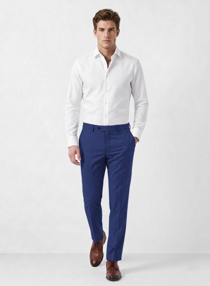 Italian Turna Cobalt Blue Flannel Pants - StudioSuits