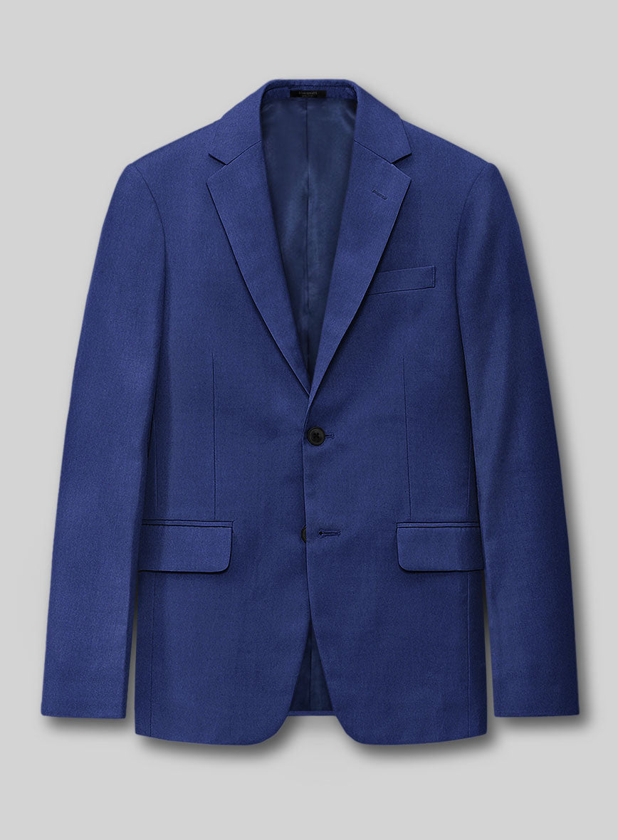 Italian Turna Cobalt Blue Flannel Jacket - StudioSuits