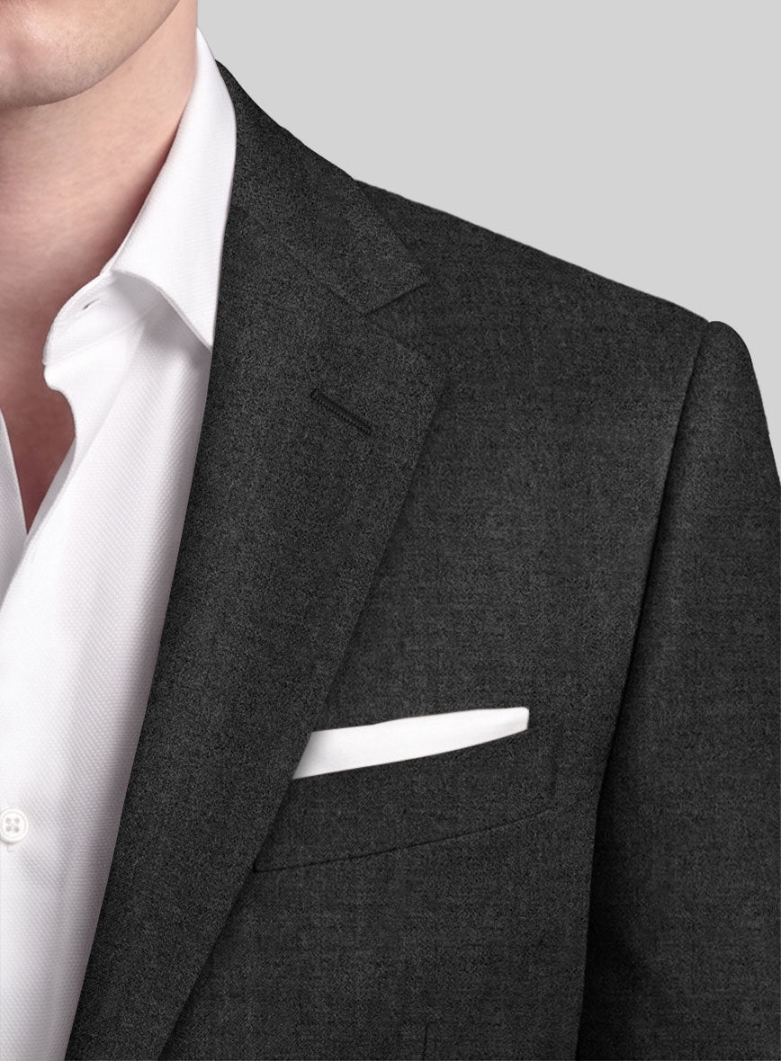 Italian Turna Dark Gray Flannel Jacket - StudioSuits