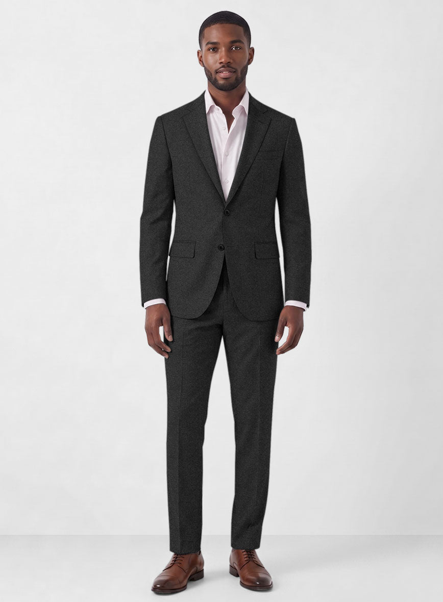 Italian Turna Dark Gray Flannel Suit - StudioSuits