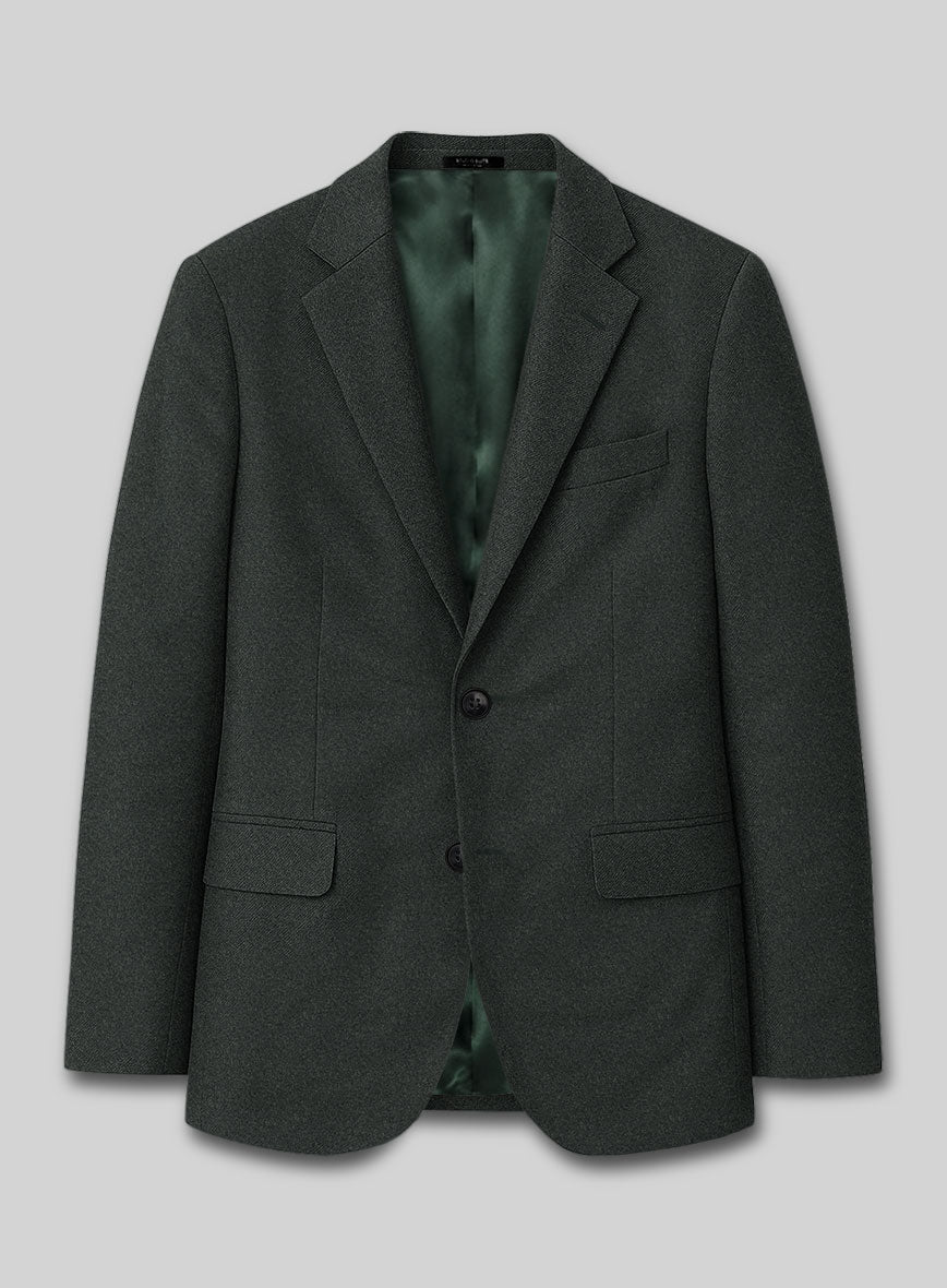Italian Turna Dark Green Flannel Suit - StudioSuits