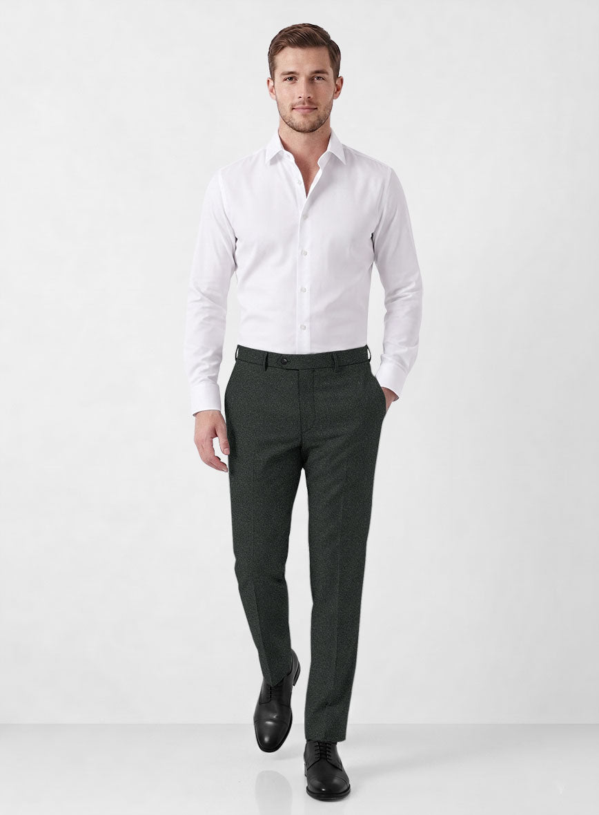 Italian Turna Dark Green Flannel Suit - StudioSuits