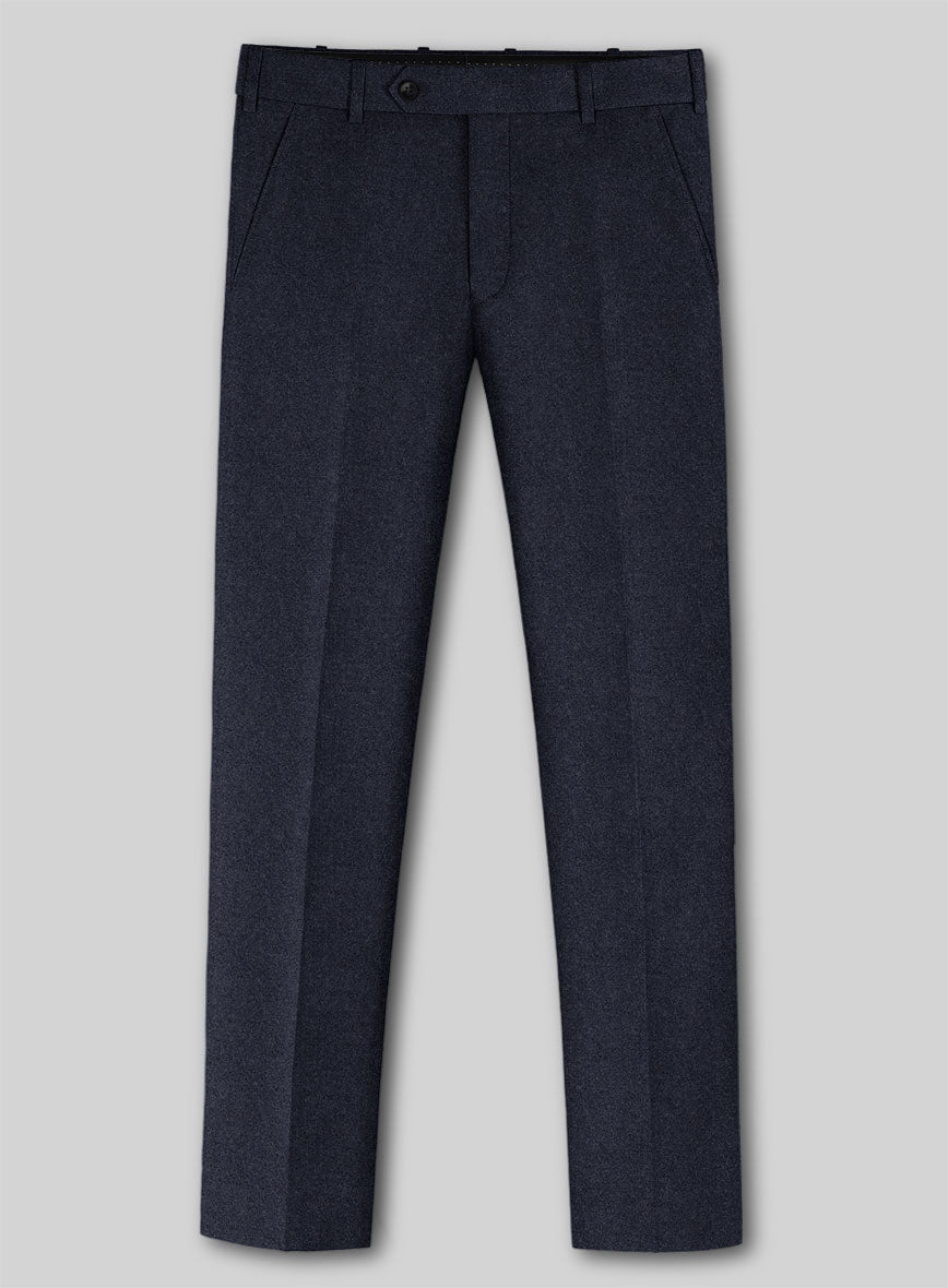 Italian Turna Dark Navy Flannel Suit - StudioSuits