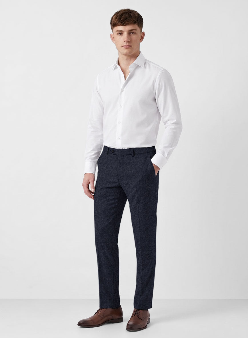 Italian Turna Dark Navy Flannel Suit - StudioSuits