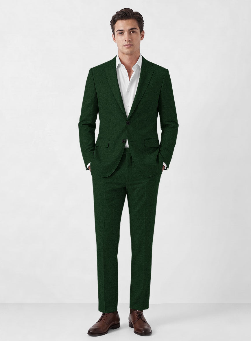 Italian Turna Green Flannel Suit - StudioSuits