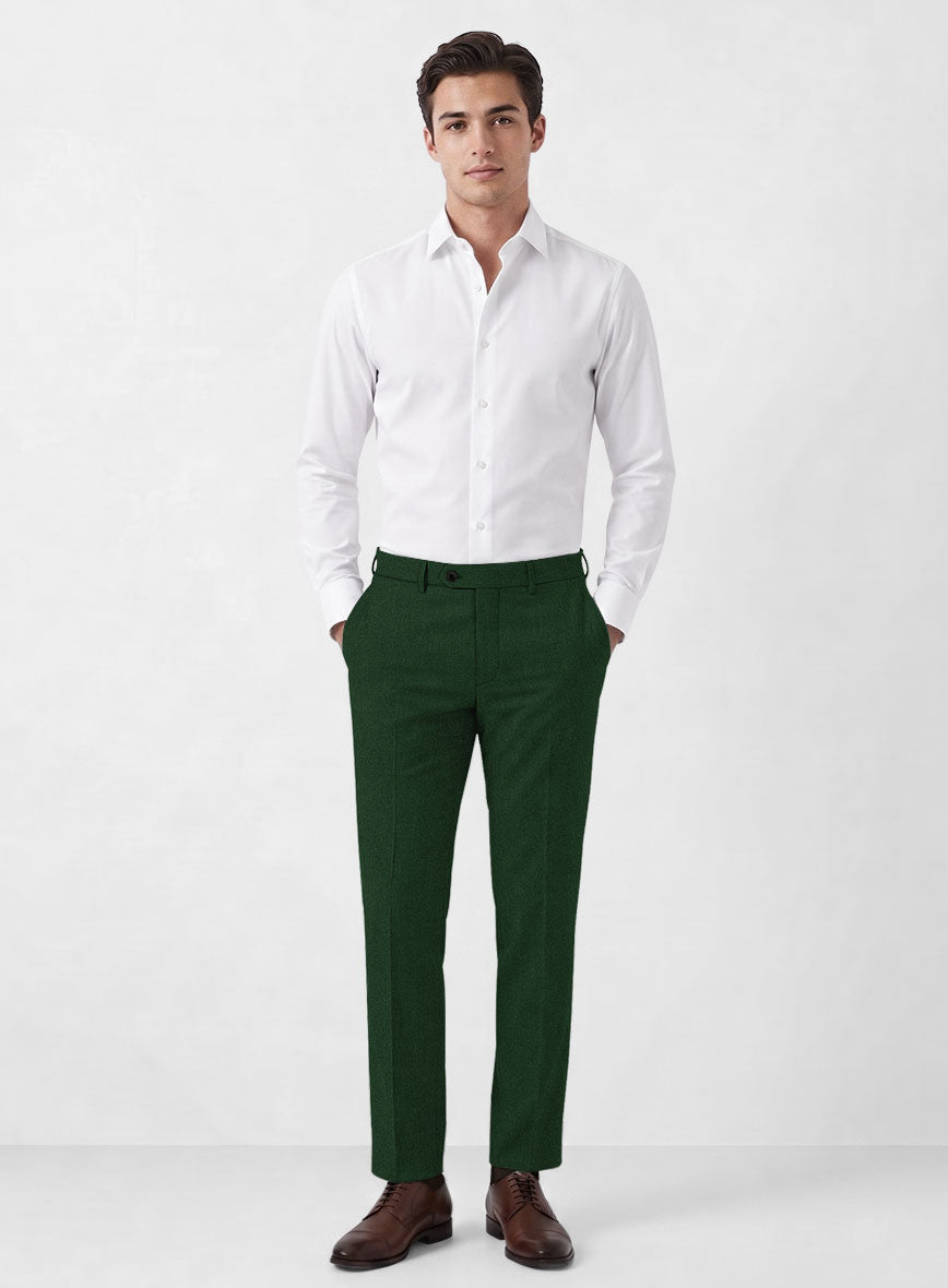 Italian Turna Green Flannel Pants - StudioSuits