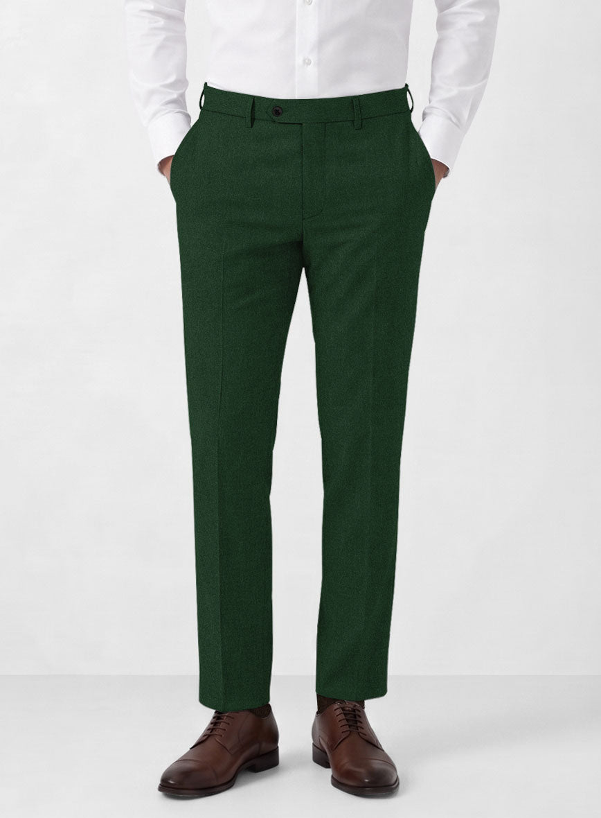 Italian Turna Green Flannel Pants - StudioSuits