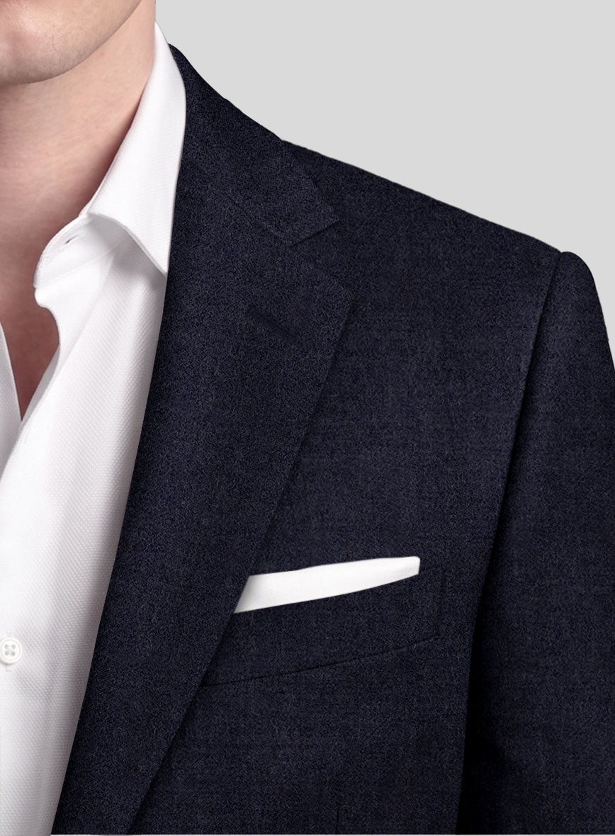 Italian Turna Jet Blue Flannel Jacket - StudioSuits