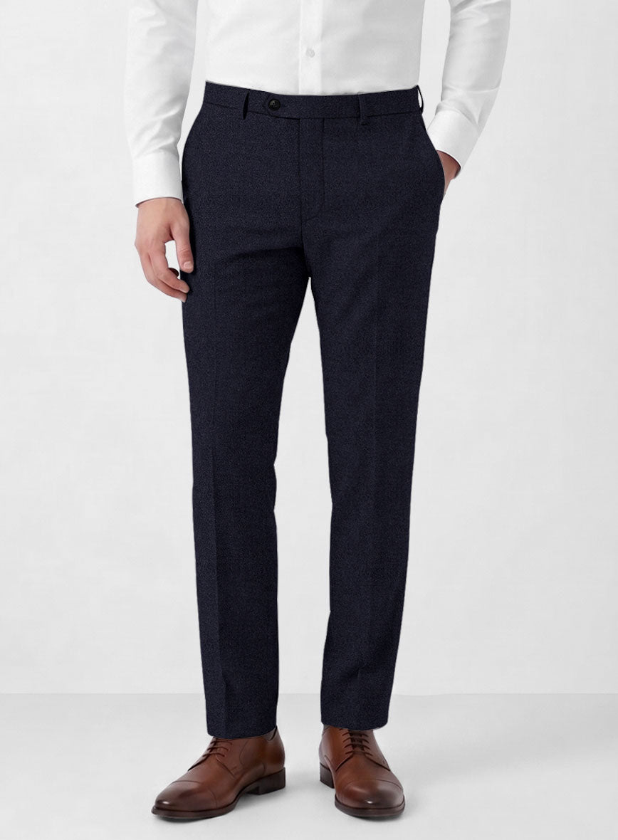 Italian Turna Jet Blue Flannel Suit - StudioSuits