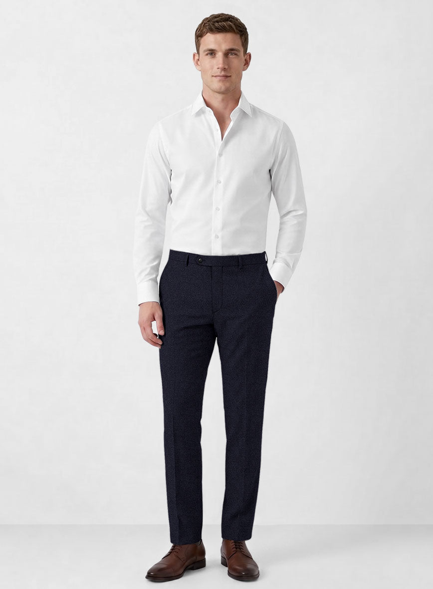 Italian Turna Jet Blue Flannel Suit - StudioSuits