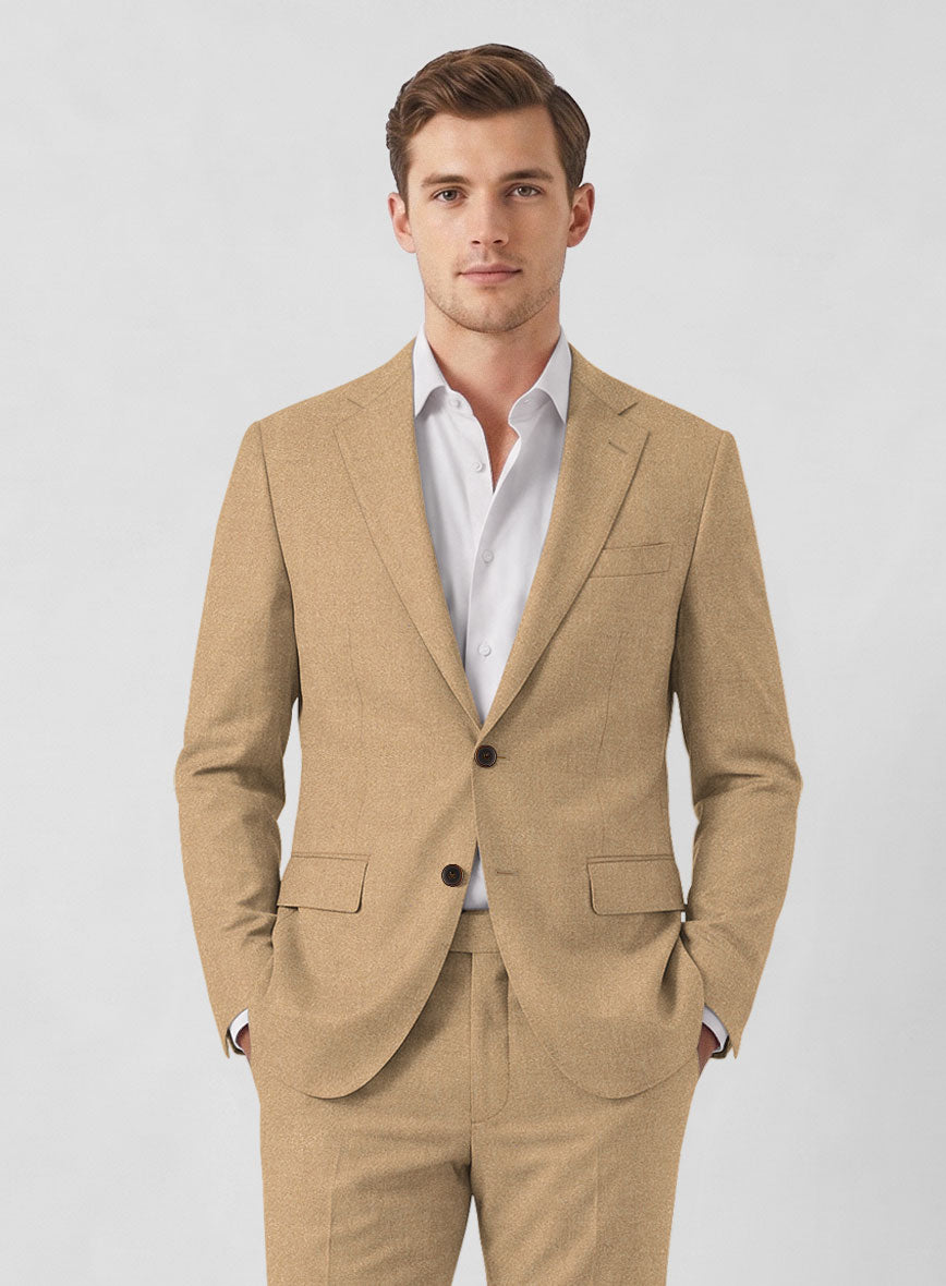 Italian Turna Khaki Flannel Suit - StudioSuits