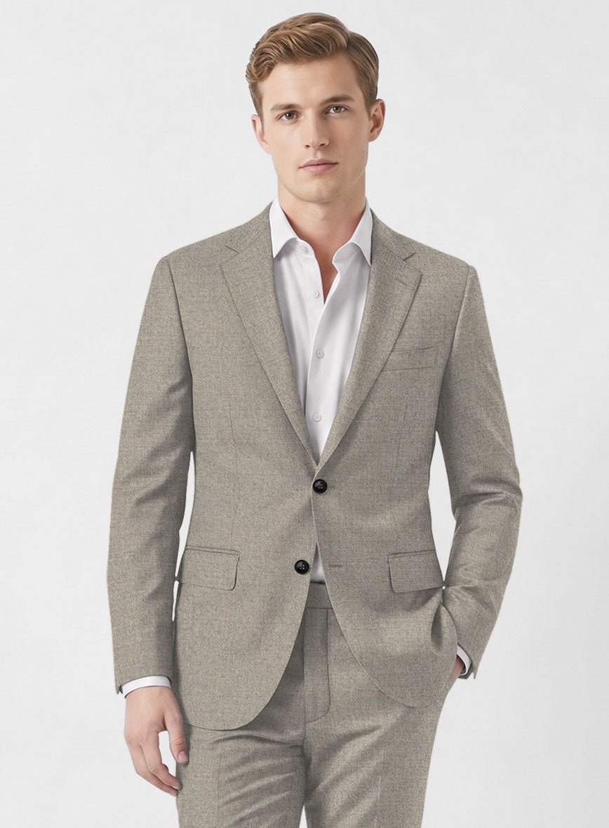 Italian Turna Light Brown Flannel Jacket - StudioSuits