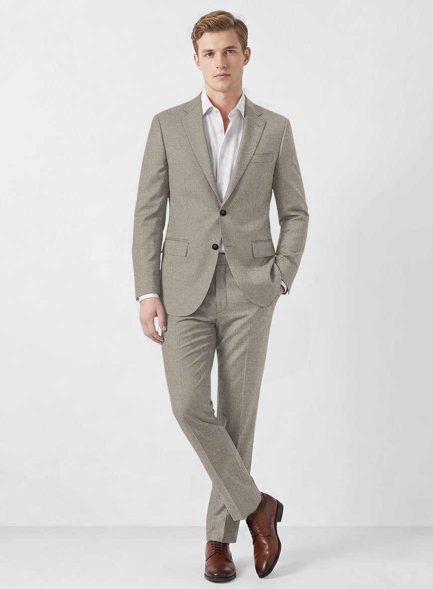 Italian Turna Light Brown Flannel Suit - StudioSuits