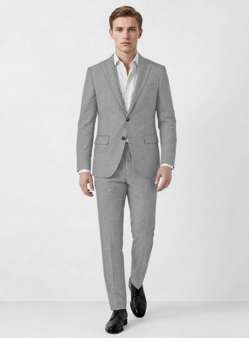 Italian Turna Light Gray Flannel Suit - StudioSuits