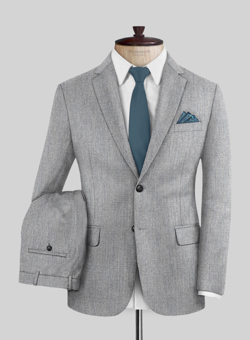Italian Turna Light Gray Flannel Suit - StudioSuits