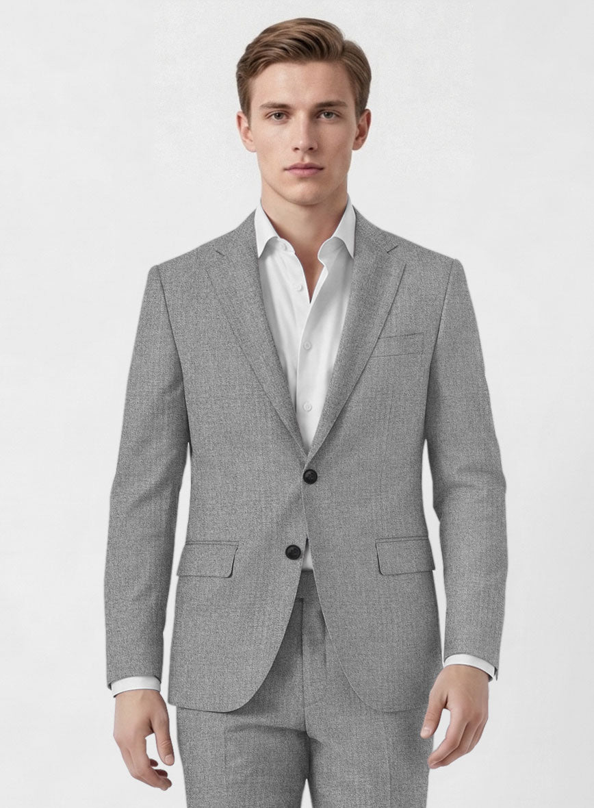 Italian Turna Light Gray Flannel Jacket - StudioSuits