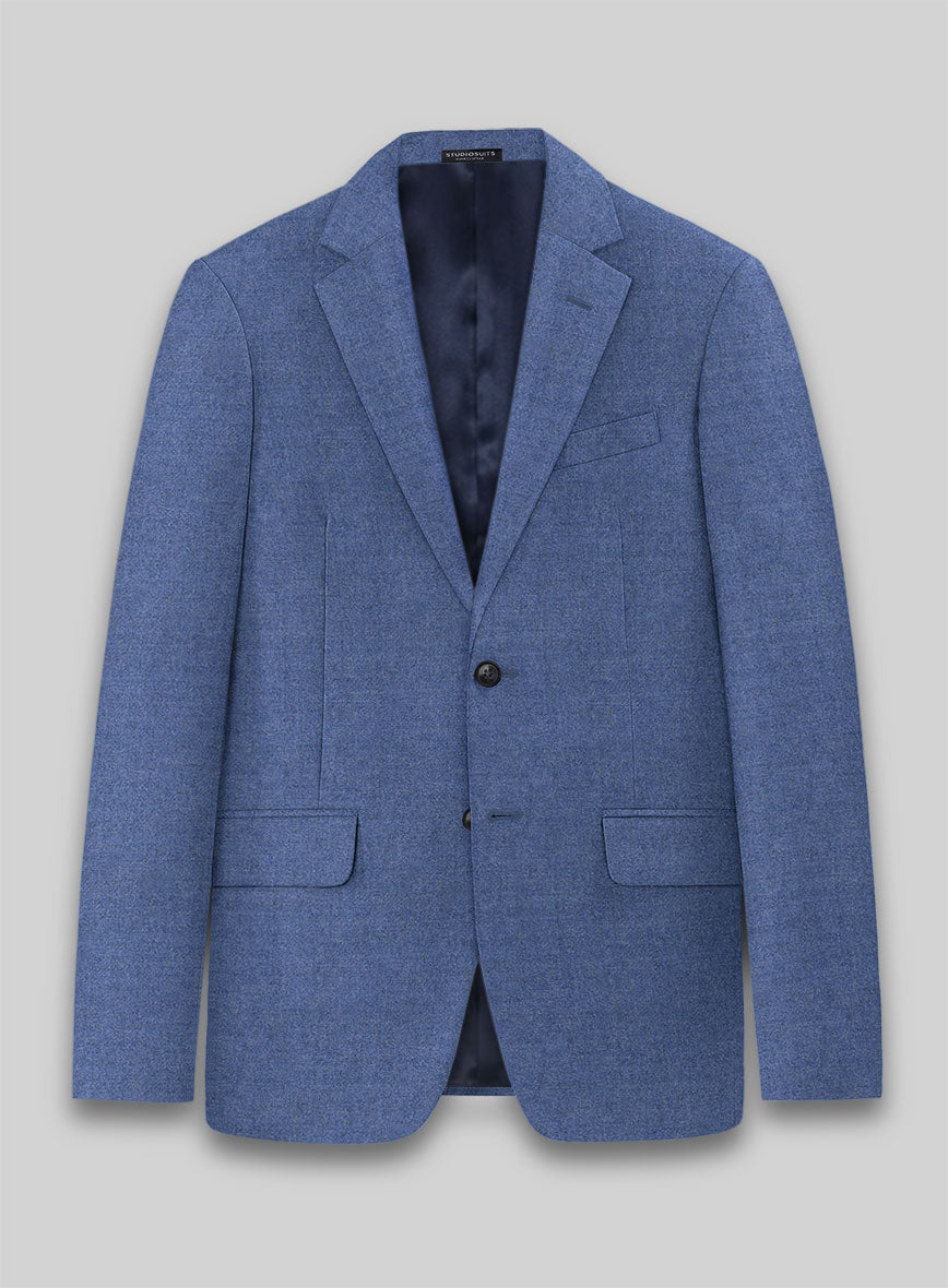 Italian Turna Paris Blue Flannel Jacket - StudioSuits