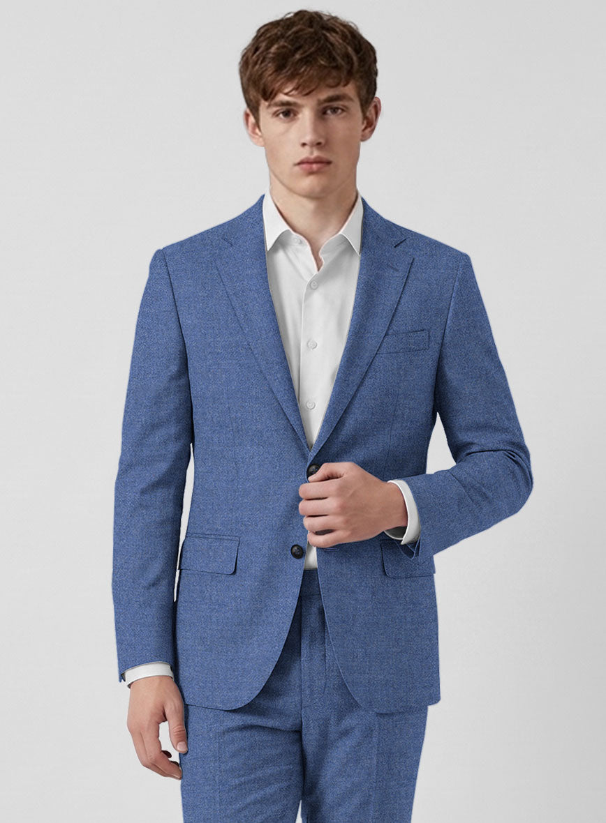 Italian Turna Paris Blue Flannel Jacket - StudioSuits