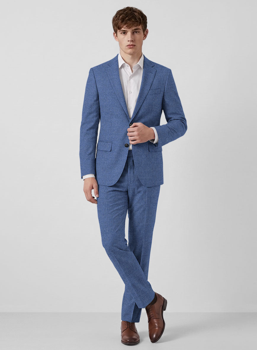 Italian Turna Paris Blue Flannel Suit - StudioSuits