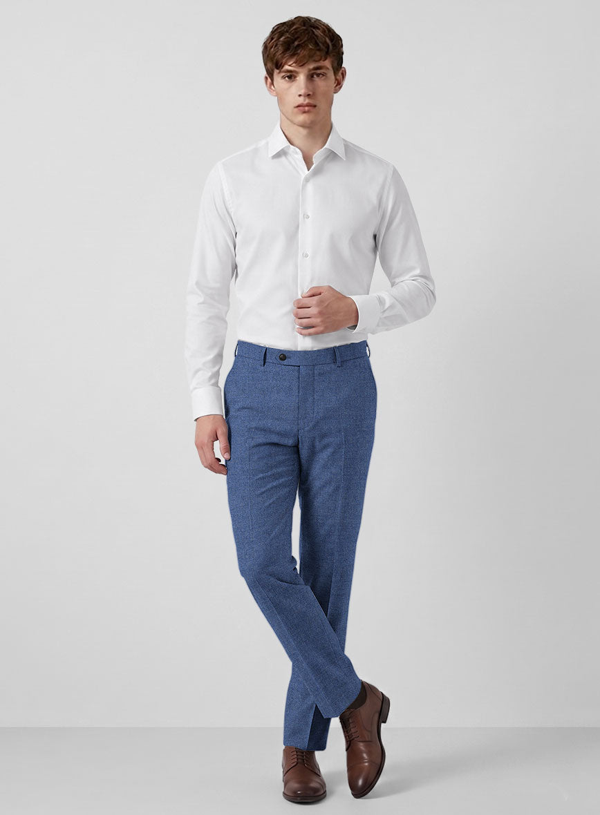 Italian Turna Paris Blue Flannel Suit - StudioSuits