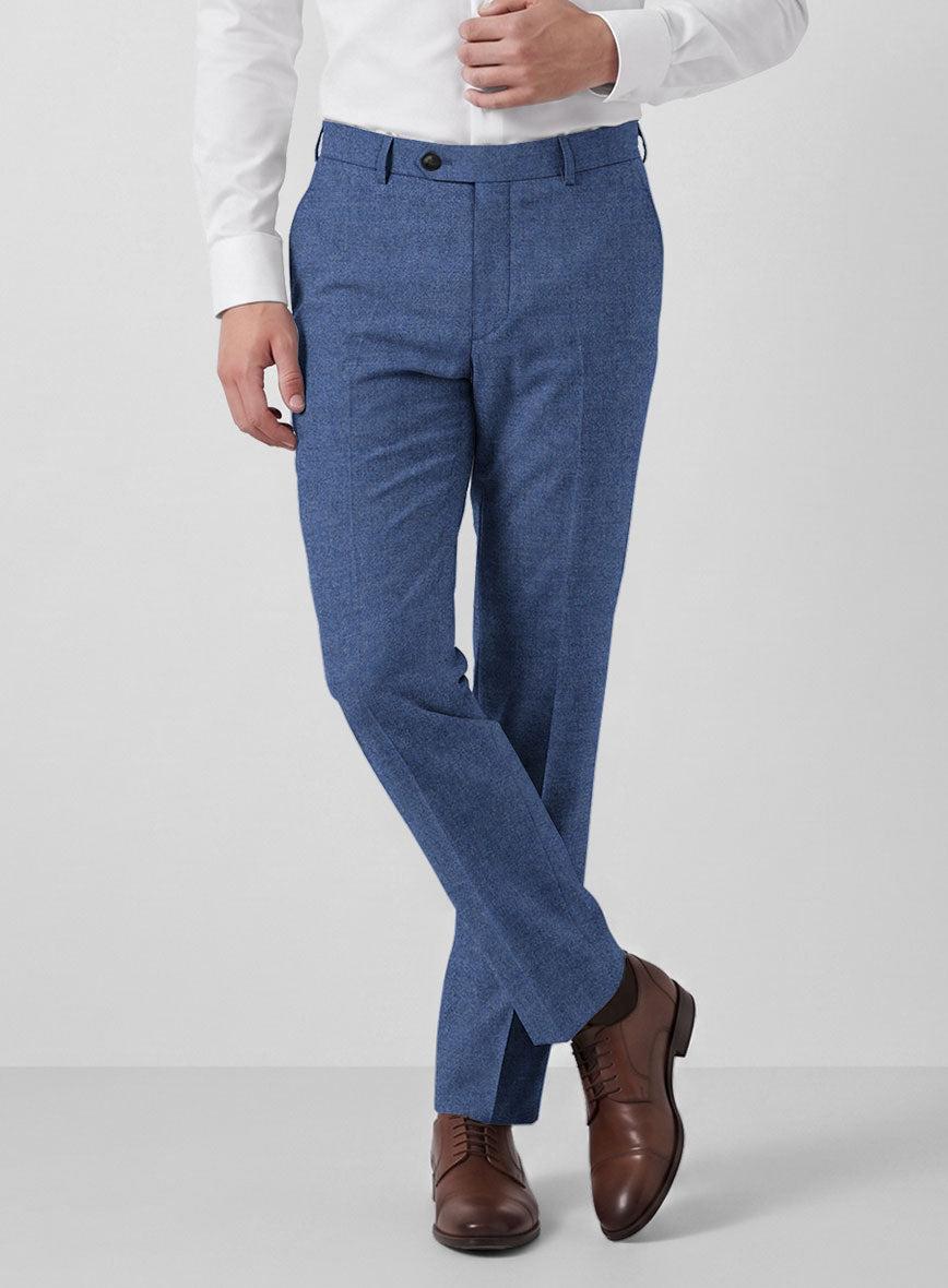 Italian Turna Paris Blue Flannel Suit - StudioSuits