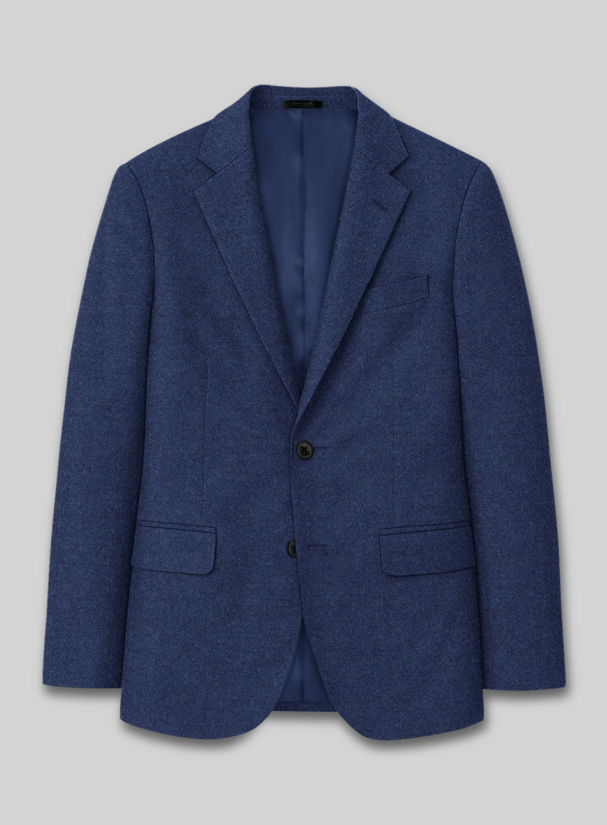 Italian Turna Persian Blue Flannel Jacket - StudioSuits
