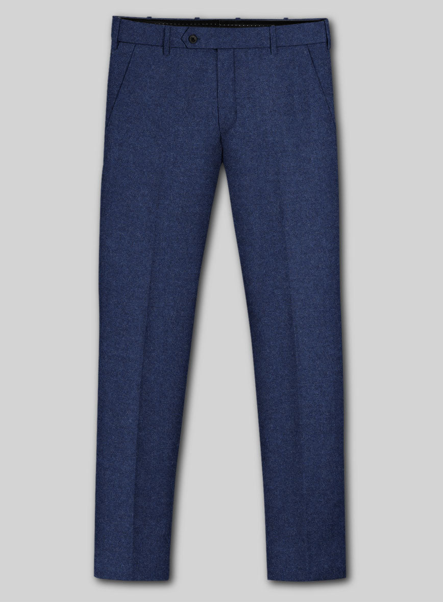 Italian Turna Persian Blue Flannel Pants - StudioSuits
