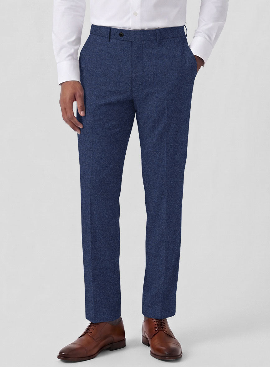 Italian Turna Persian Blue Flannel Suit - StudioSuits