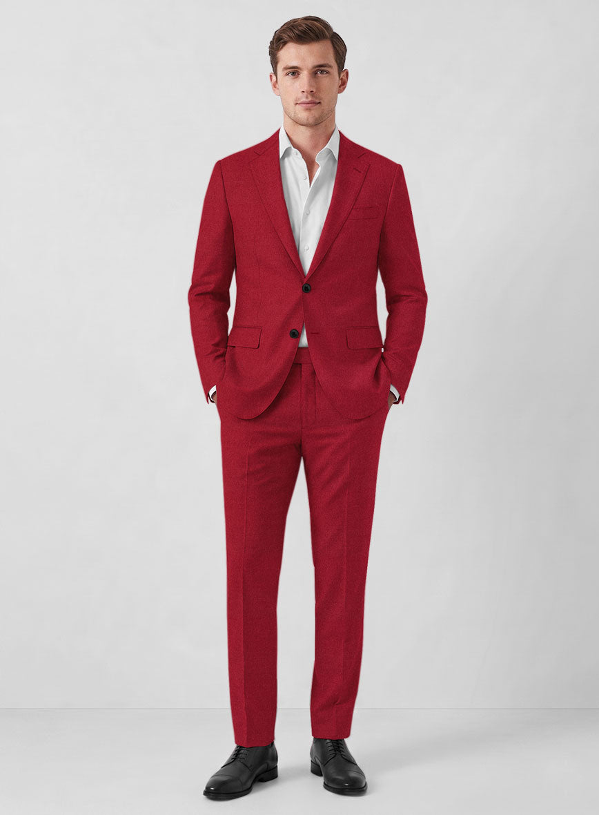 Italian Turna Red Flannel Suit - StudioSuits