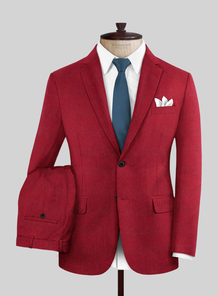 Italian Turna Red Flannel Suit - StudioSuits