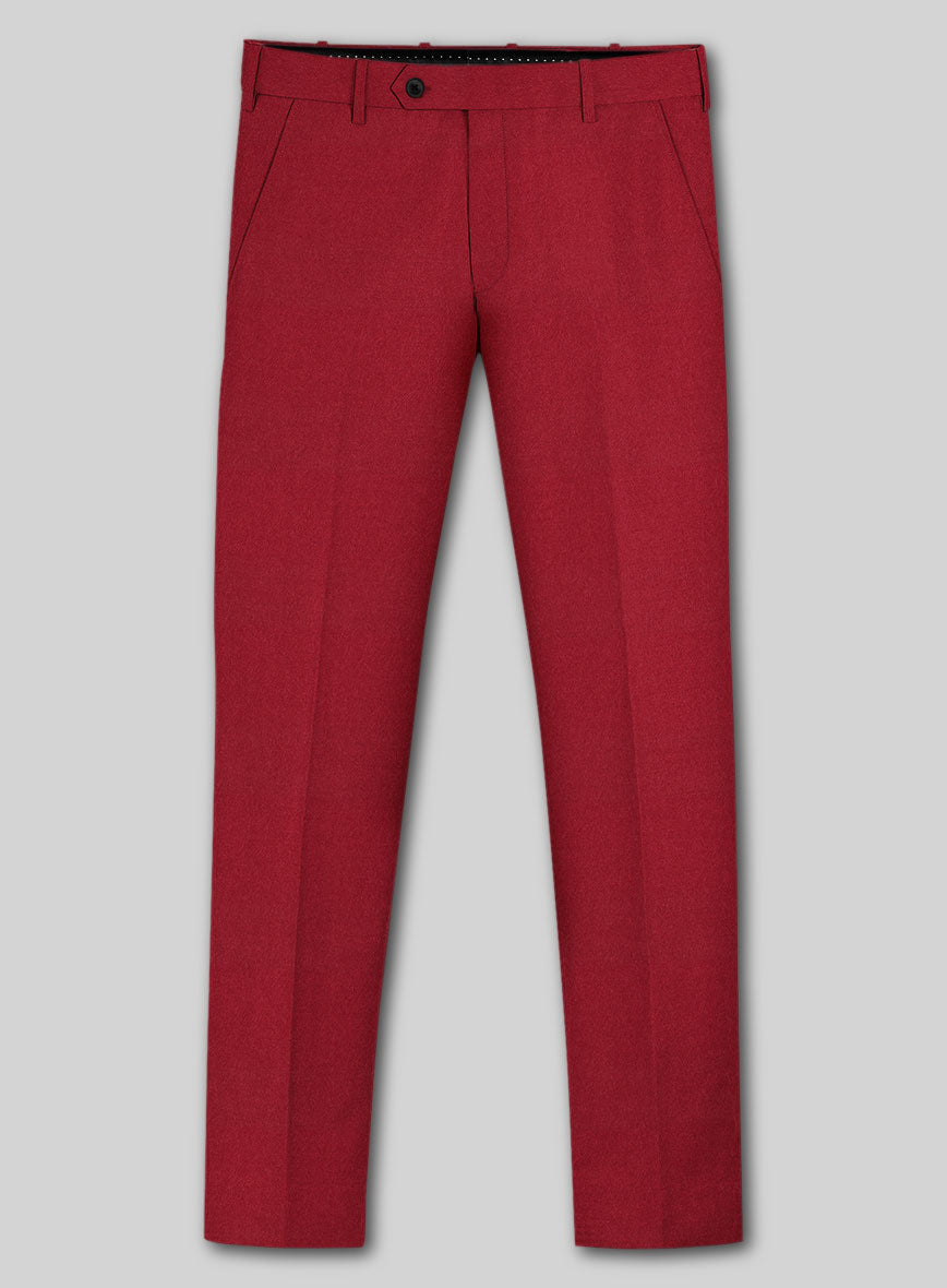 Italian Turna Red Flannel Pants - StudioSuits