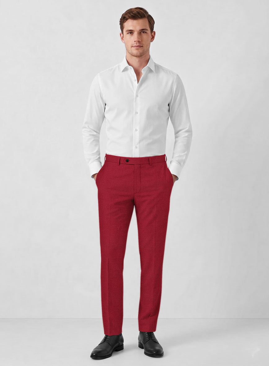 Italian Turna Red Flannel Pants - StudioSuits