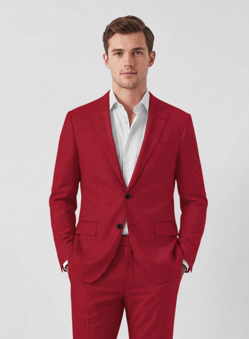 Italian Turna Red Flannel Jacket - StudioSuits