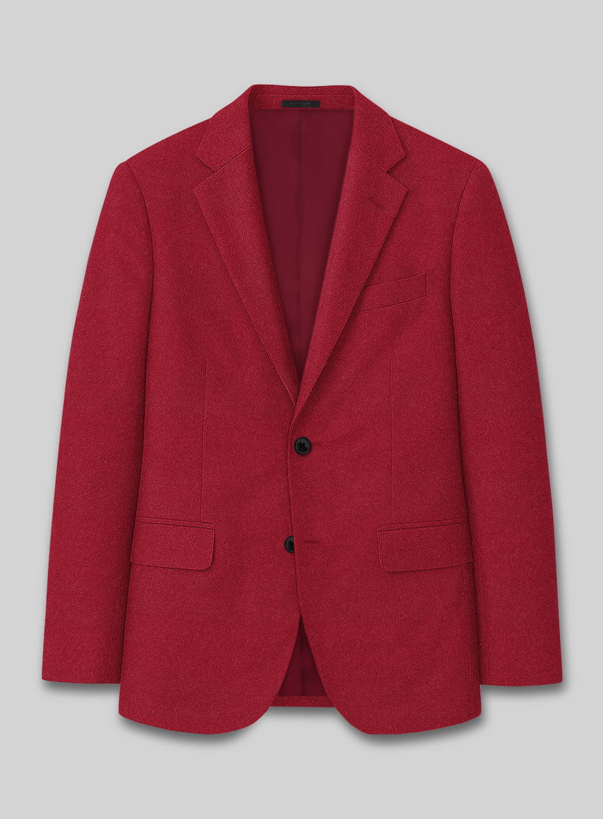 Italian Turna Red Flannel Jacket - StudioSuits