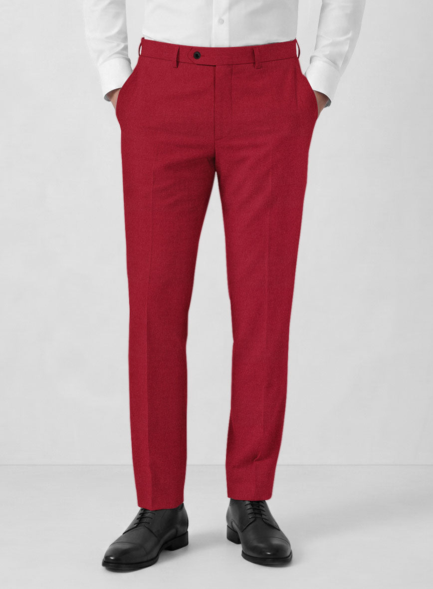 Italian Turna Red Flannel Pants - StudioSuits