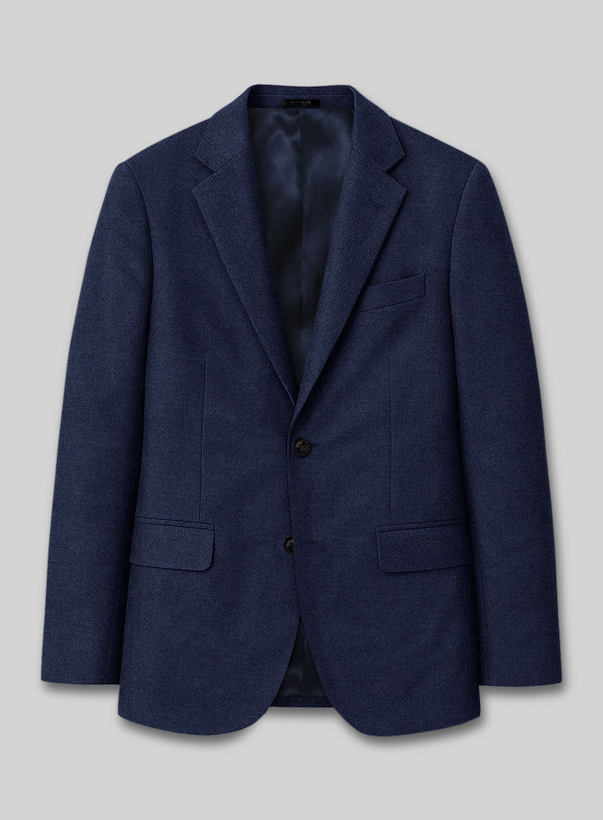 Italian Turna Royal Blue Flannel Jacket - StudioSuits