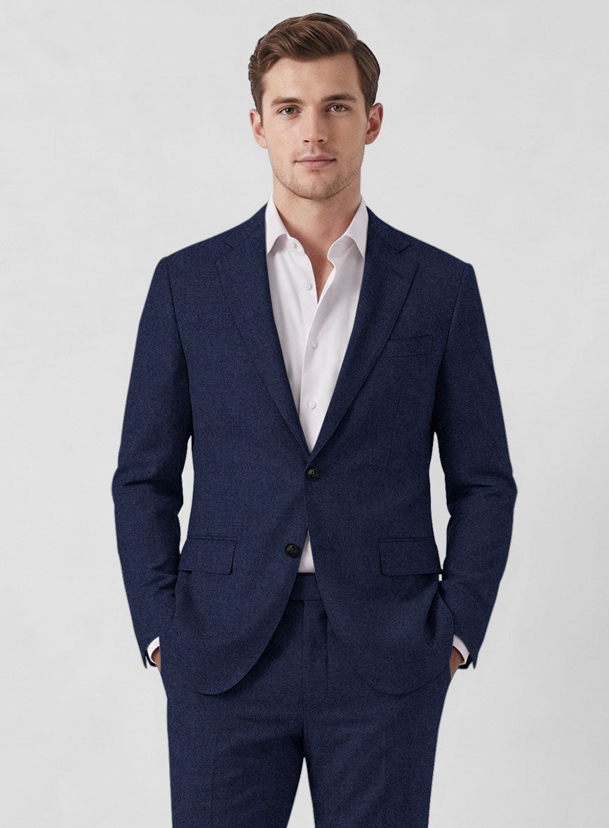 Italian Turna Royal Blue Flannel Jacket - StudioSuits