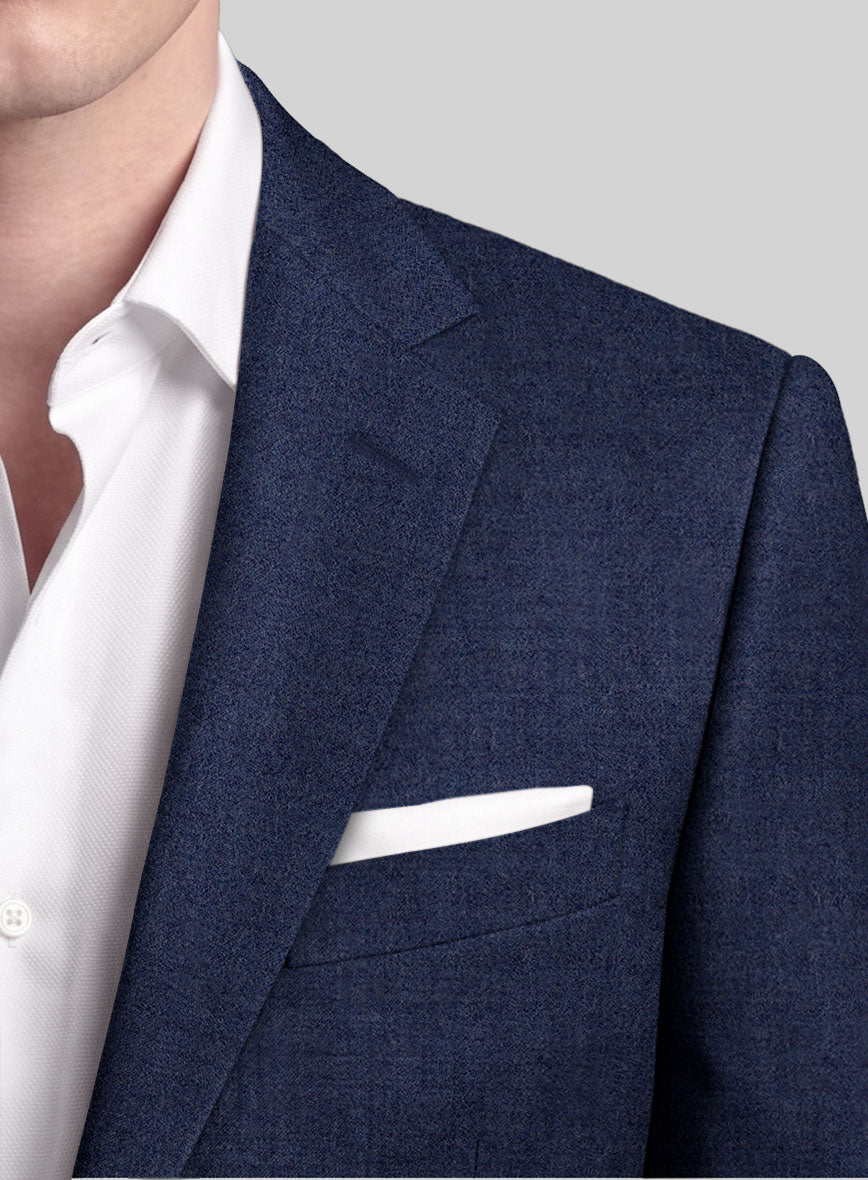 Italian Turna Royal Blue Flannel Jacket - StudioSuits