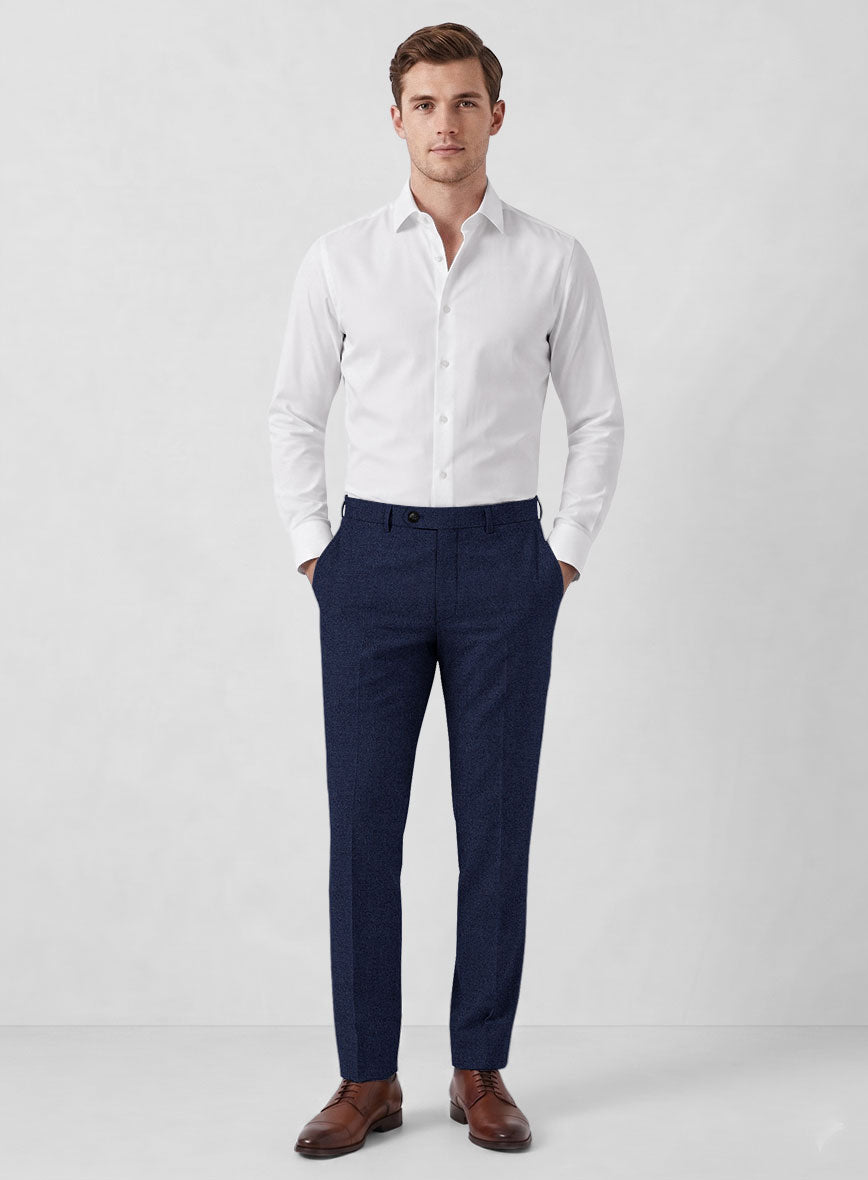 Italian Turna Royal Blue Flannel Suit - StudioSuits