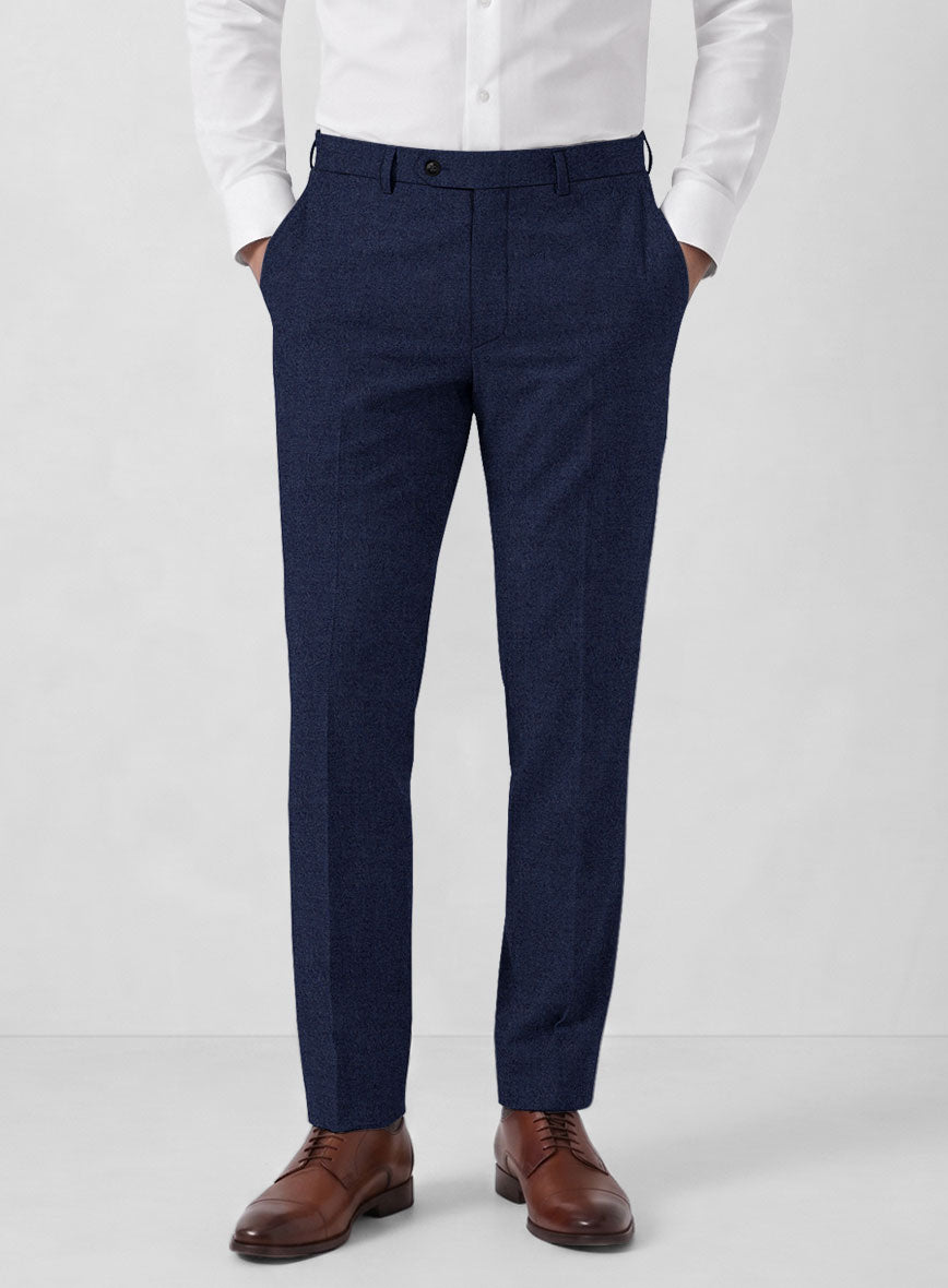 Italian Turna Royal Blue Flannel Suit - StudioSuits